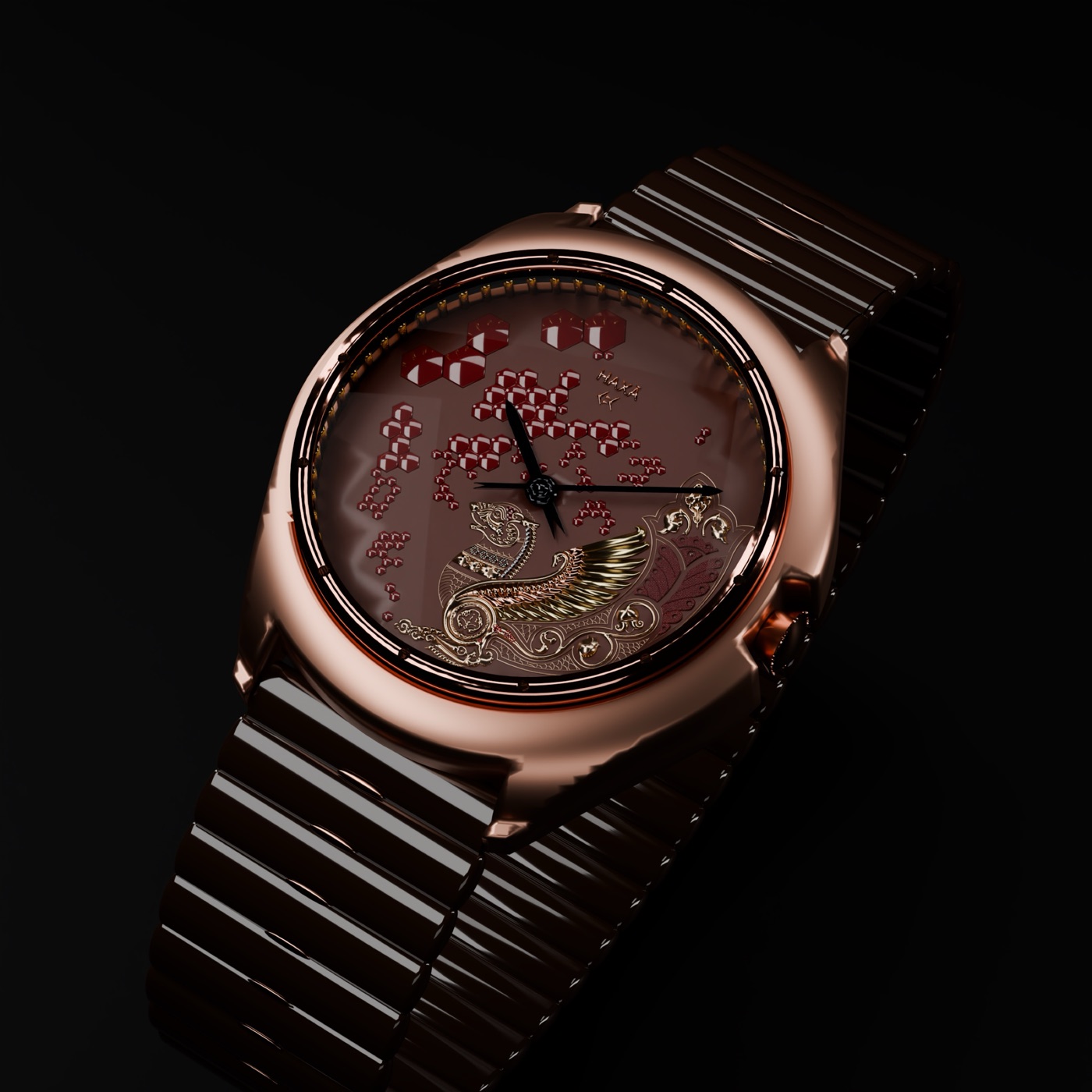 HAXĀ — Original watch re-engineered around a Swiss automatic calibre — 182 parts