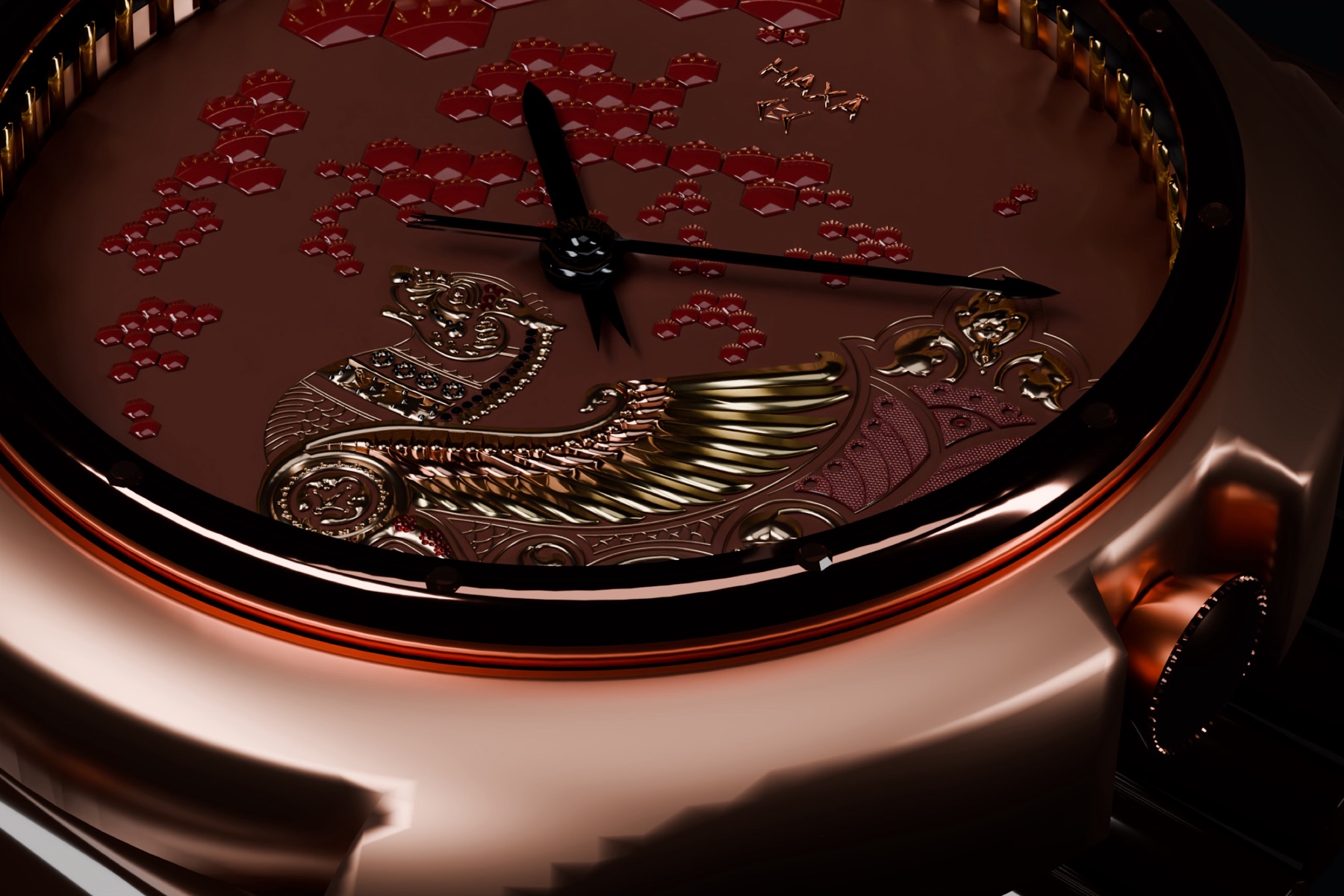 Dial macro · the winged figure