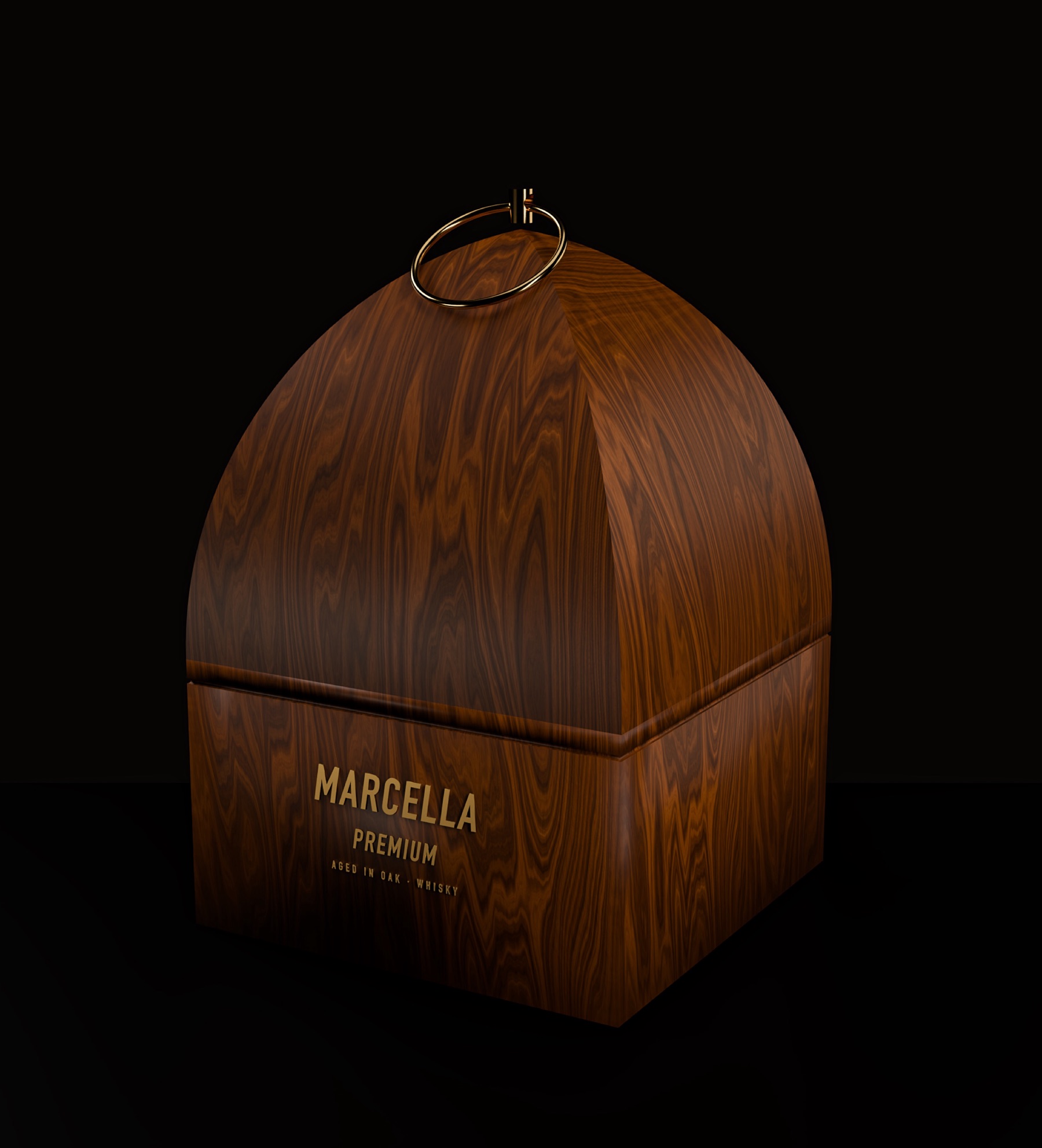 The closed walnut coffret