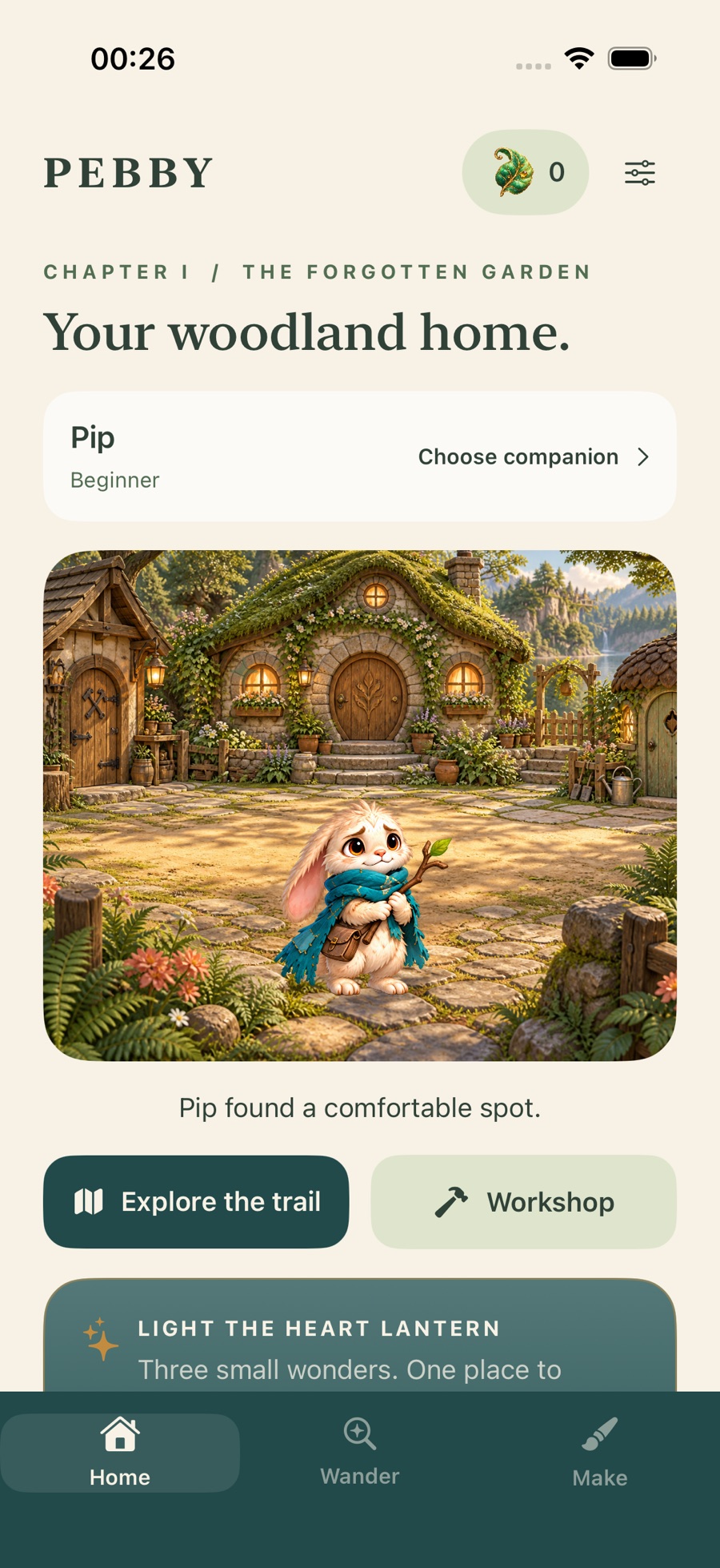 PEBBY — Peaceful iPhone companion game — no streaks, no punishment