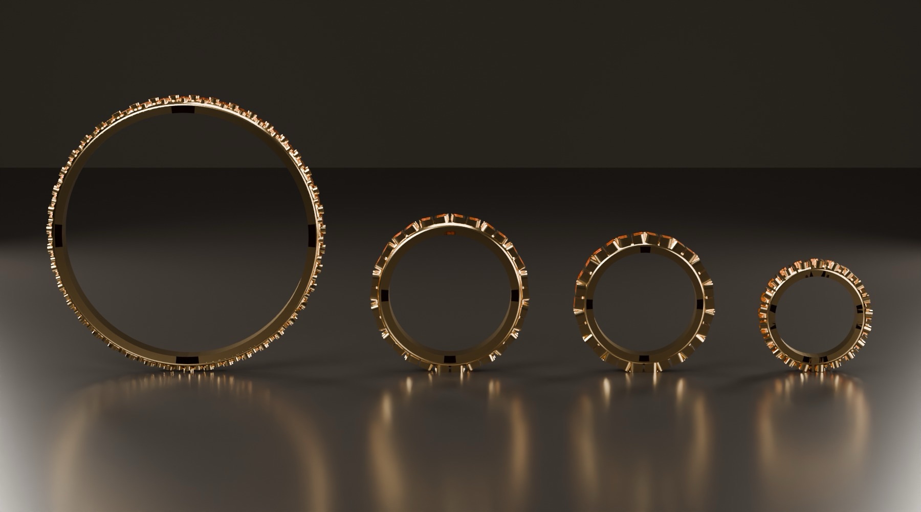 The family, largest to smallest · inner Ø50.0, Ø24.7, Ø20.9 and Ø16.7 mm