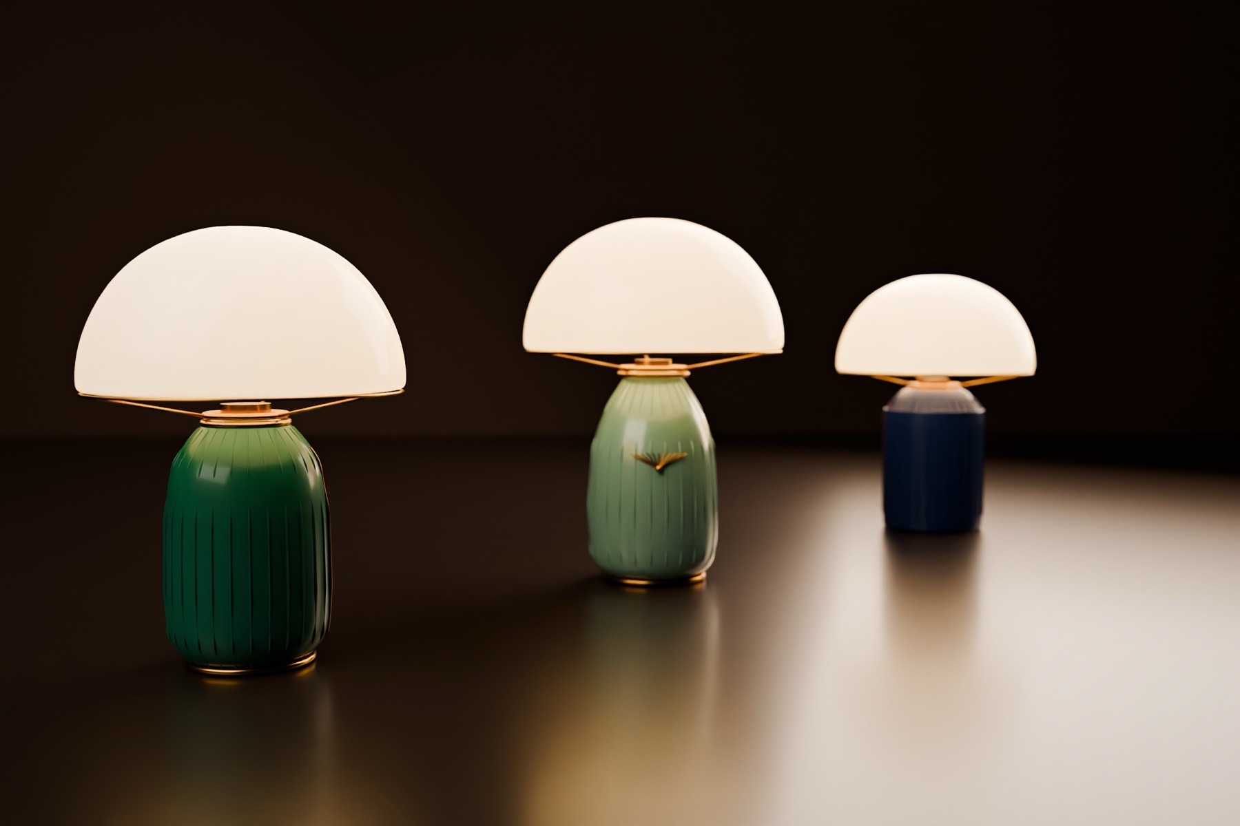 Emerald, celadon and cobalt