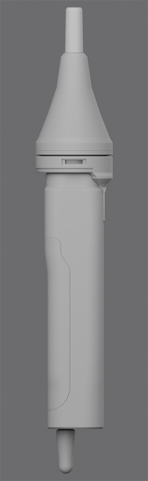 C3 long, side view, grey clay: longest concentrator.