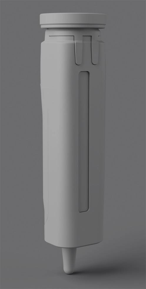 Bridge B3 split, grey clay: two narrow legs with an open field.